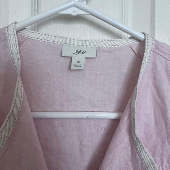 J Jill Pink 100% Linen Button Up Top - Picture 2 of 4